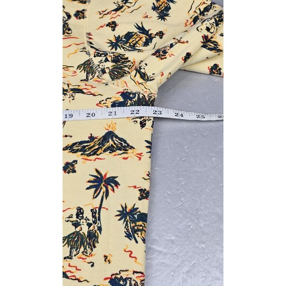 VTG Eddie Bauer Sweatshirt Mens Medium Yellow Crewneck Island Hawaiian Volcano - Picture 5 of 8